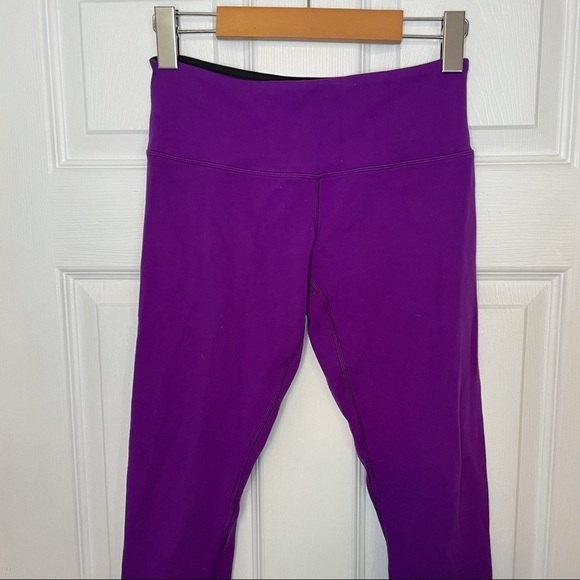 LULULEMON Wunder Under Crop Luon Leggings Tender Violet 4 - Picture 3 of 6